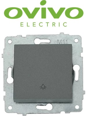 Füme Zil Butonu Light Çerçevesiz Grano - Priz ve Anahtar Için Uyumlu Çerçeve