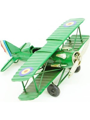 Dekoratif Metal Uçak Çift Kanatlı Dekoratif Biblo Hediyelik