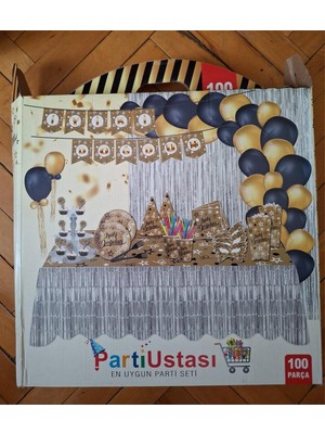 100 Parça Gold Konsept Doğum Günü Süsü