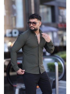 L-KOM Slim Fit Uzun Kollu Klasik Yaka Düğmeli Gömlek - Şık & Günlük Kombin