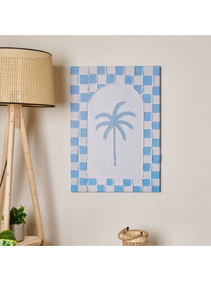 Matmel Deco Palm Breeze Kanvas Tablo - Beyaz / Mavi - 50X70 cm