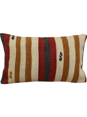 Kilim Antik El Dokuma Lumbar Kilim Kırlent Yastık Kılıfı 0287 - Yeni - Çok Renkli