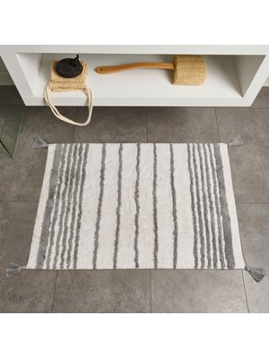 Matmel Soft Line Tufting Banyo Paspası - Beyaz - 60X90 cm