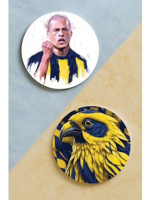 Nurdic Ev Dekor Oval Pleksi Bardak Altlığı Temalı Desenli 2 Adet Set Fener Efsane