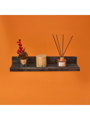 Dekor L Duvar Rafı - Siyah - 49X14X7 cm