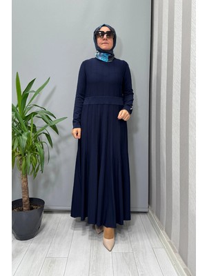 Miss Dalida Örgü Teknikli Triko Elbise Lacivert T25PF-4001