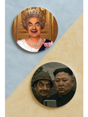 Nurdic Ev Dekor Oval Pleksi Bardak Altlığı Temalı Desenli 2 Adet Set Beannn