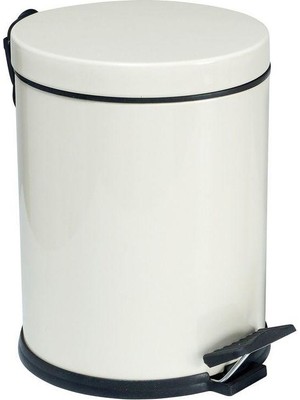 Zethome Paslanmaz Kapaklı Banyo Çöp Kovası Ofis Çöp Kovası 3 Lt Beyaz