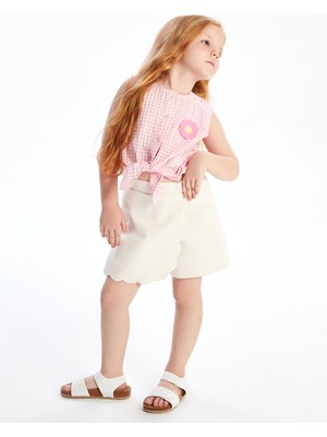 Lc Waikiki Yeni Sezon Beli Lastikli Nakışlı Kız Çocuk Şort Etek