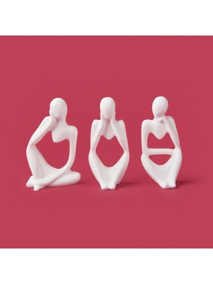 Matmel Deco Human 3'lü Biblo - Beyaz