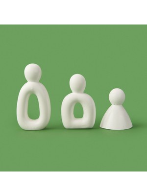 Matmel Deco 3'lü Family Obje - Beyaz