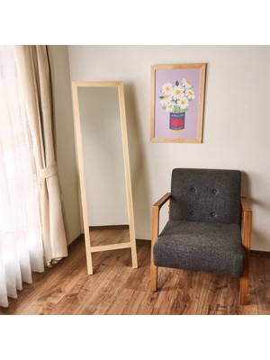 Matmel Deco Ahşap Boy Aynası - Bej - 160X45 cm