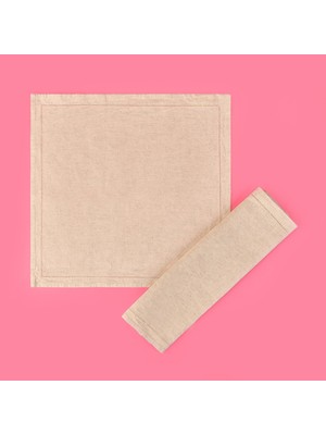 Pamira 2'li Kumaş Peçete - Bej - 40X40 cm