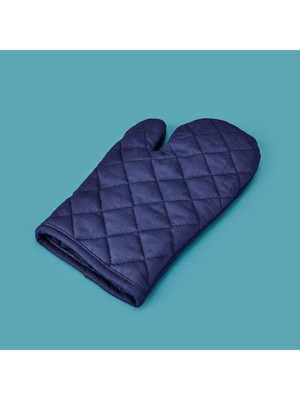 Gabardin Fırın Eldiveni - Lacivert - 17X30 cm