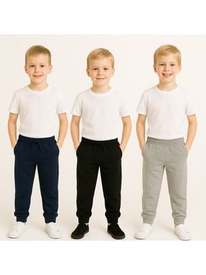 Çocuk 3 Adet Jogger Eşofman Altı Yeni Tarz