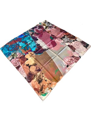 Pierre Cardin Kahverengi Gül Kurusu Karma Çiçek Desenli tivil Ipek Eşarp 8377438 - 932