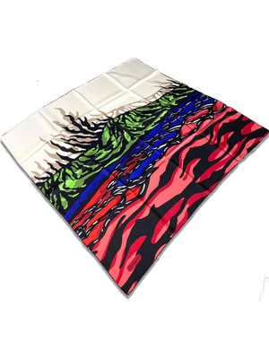 Cacharel Kırmızı Siyah Zebra Desen Tivil Ipek Eşarp 7825313  -  914