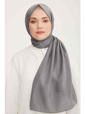 Armine Trend Gri Düz Renk Pırıltı Şal 2 - 23021