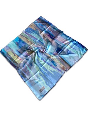 Az Hatalı Polyester La Boutique Lacivert Karma Desen Eşarp 1803 - 06  34509