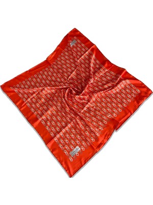 Az Hatalı Polyester La Boutique Turuncu Zincir Desen Eşarp 1866 - 06  34576