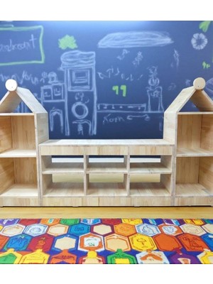 Ela Woodworking Masif Ağaç Çocuk Saklama Dolabı Nordic Home Bağımsız Kitaplık