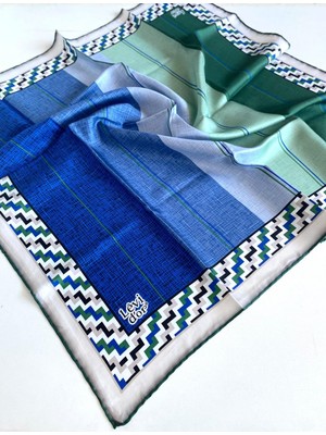 Levidor Tivil Saf Ipek Eşarp 49201 Saks Mavi Karışık Desen