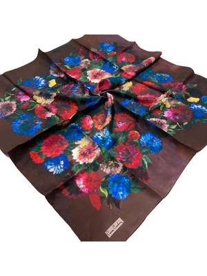 Pierre Cardin Tivil Kahve Çiçek Desenli  Ipek Eşarp 7642438 - 941