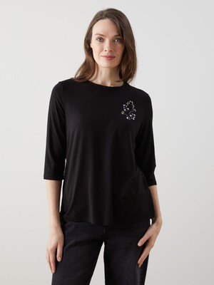 Lc Waikiki Yeni Sezon Bisiklet Yaka Taşlı Kadın Bluz