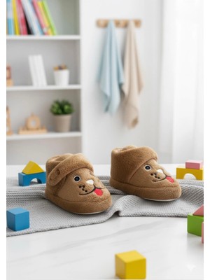 Sevimli Hayvanlar Cırtlı Kaydırmaz Taban Kreş Ev Okul Ayakkabısı Bebek Çocuk Panduf Ev Botu