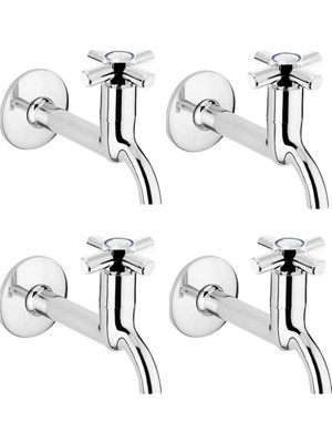 Aspata Store 4lü Artı Aç Kapa 4 Kollu Krom Çevirveli Musluk Duvardan Tek Girişli