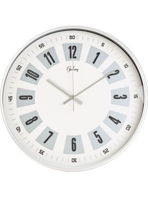 Matmel Dekoratif Beyaz Kadran Duvar Saati - Gri - 29 cm