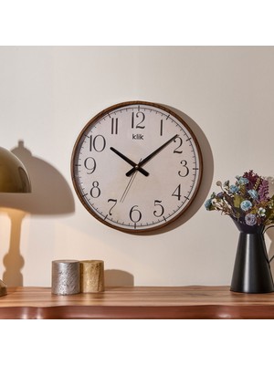 Matmel Simplex Ahşap Görünümlü Duvar Saati - Ceviz - 38 cm
