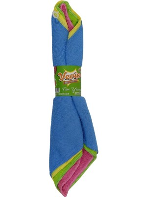 Mikrofiber Overloklu Süper Emici Temizlik Bezi 30X30 cm 4'lü Eko Paket