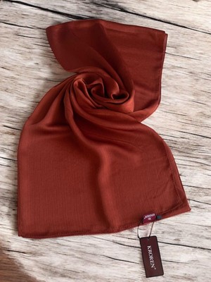 Kroren Jan Jan Kiremit Düz Renk Şal 7301-85