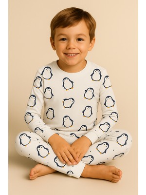 Katia & Bony Çocuk Penguen Baskılı Pijama Takımı