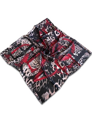 Az Hatalı Polyester La Boutique Siyah Leopar Desen Eşarp 1400 - 02  34564