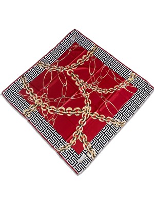 Az Hatalı Polyester La Boutique Kırmızı Karma Desen Eşarp 1865 - 03  34703