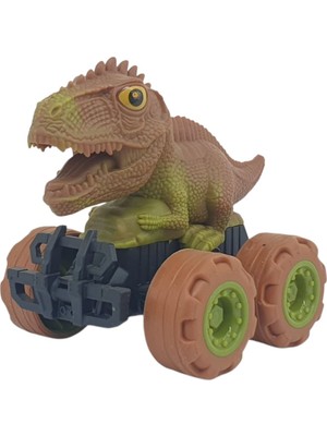 Sürtmeli Dinazor Arabalar 12 cm - H-20 - Stegosaurus -Kahverengi (Lisinya)