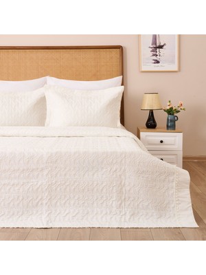 Matmel Store Adriel Çift Kişilik 3 Parça Yatak Örtüsü Seti - Krem