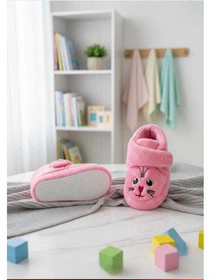 Sevimli Hayvanlar Cırtlı Kaydırmaz Taban Kreş Ev Okul Ayakkabısı Bebek Çocuk Panduf Ev Botu