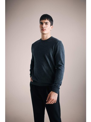 DeFacto Yün-Kaşmir Standart Fit Bisiklet Yaka Kazak F3128AX25WN