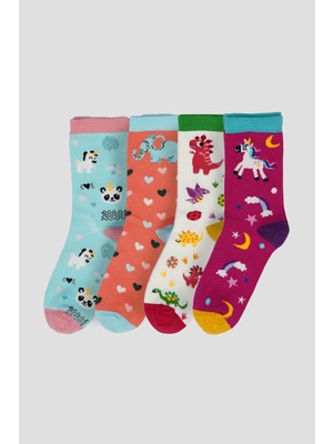 Defne Baby 4 Çift Mevsimsel Kız Çocuk Soket Çorap