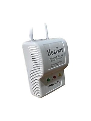 Hez Gaz HEZGAZ 220 Wolt Doğalgaz & LPG Gaz Alarm Dedektör 85 Desibel Beyaz Renkli Plastik Malzeme