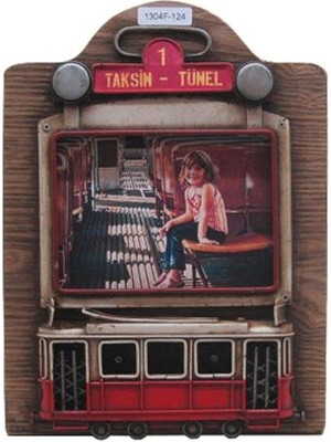 Dekoratif Metal Çerçeve Tramvay Dekorlu Vintage Hediyelik
