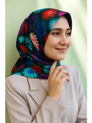 Levidor Tivil Ipek Eşarp 46938 Yeşil Karışık Desen