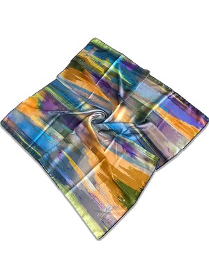 Az Hatalı Polyester La Boutique Lacivert Karma Desen Eşarp 1803 - 01  34512