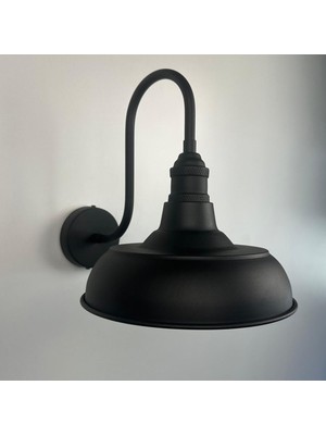 Bamyum Lunza Siyah Renk Aplik Tekli Duvar Lambası Salon Koridor Restoran Dekoratif Aplikleri