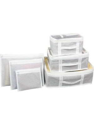 Ulu Pazarlama Bavul Içi Düzenleyici Valiz  Organizer 6 Lı Set - Çizgili