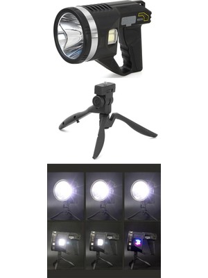 Ulu Pazarlama Şarjlı Dev Boy El Feneri Tripod Ayaklı Parlak LED El Lambası Kamp, Av ve Güvenlik Için Ideal