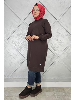 Pys Giyim Kadın Etiket Detaylı Takma Kol Tesettür Tunik